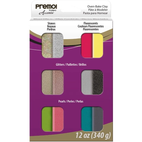Polyform Premo Polymer Clay Pack Mixed Effect 12pc