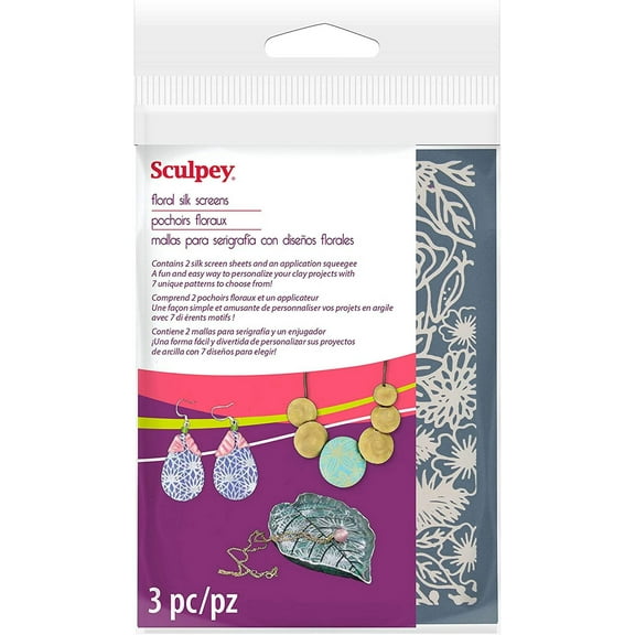 Polyform Sculpey Silk Screen Set Florals