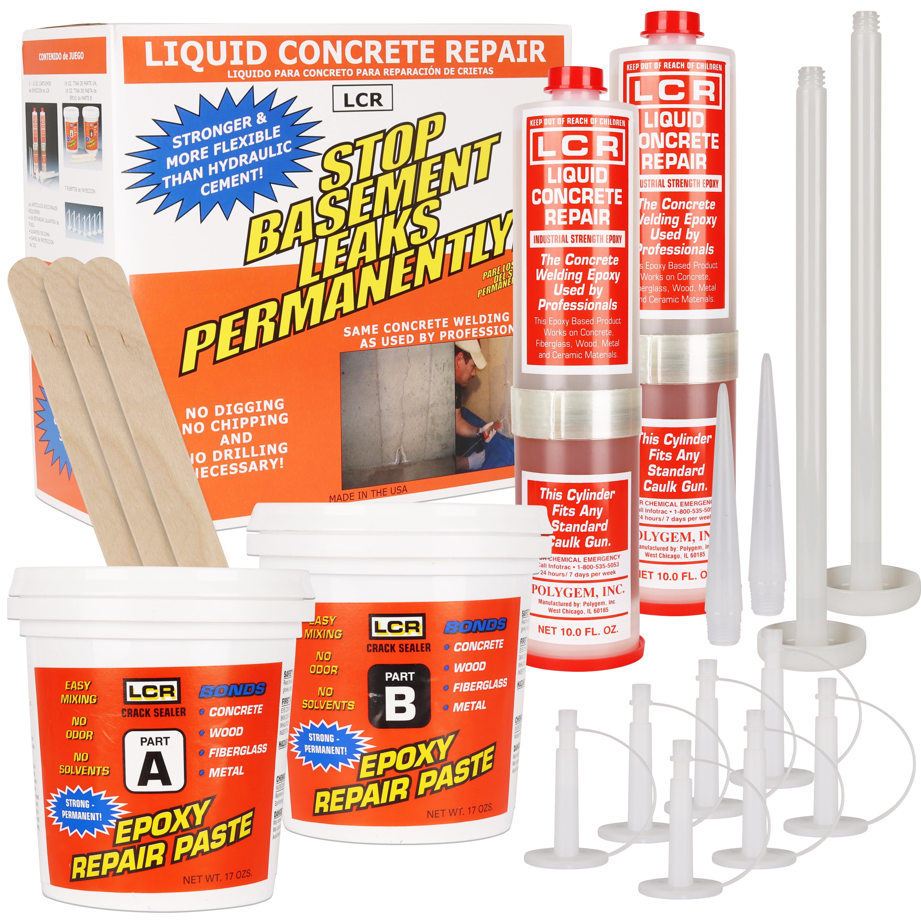 Polygem Liquid Concrete Repair Foundation Epoxy Crack Repair Stop