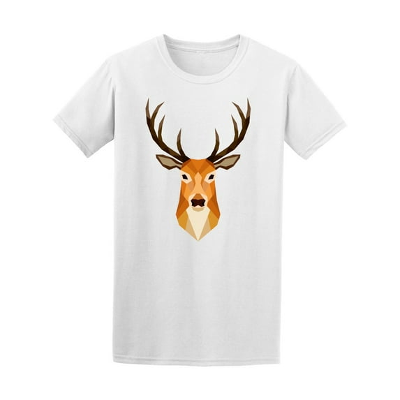 Polygon Art Deer Front View T-Shirt Men -Image by Shutterstock, Male Small