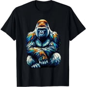 Polygon Art Silverback Gorilla Gorillas Animal Geometric Design Unisex T-Shirt,S-5XL
