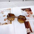 thumbnail image 1 of (Polygon Brown) Cat Eye Sunglasses: Trendy Men's and Women's Style, 1 of 1