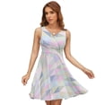 thumbnail image 1 of Polygon Pattern Rainbow Dress Summer Street Style Dresses Female Sleeveless Printed Sundress, 1 of 7