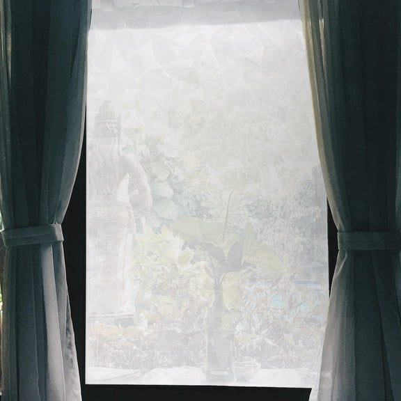 Polygon Pattern Window Privacy Film Self-adhesive Glass Window Sticker for Home 39.37"L x 17.72"W Clear