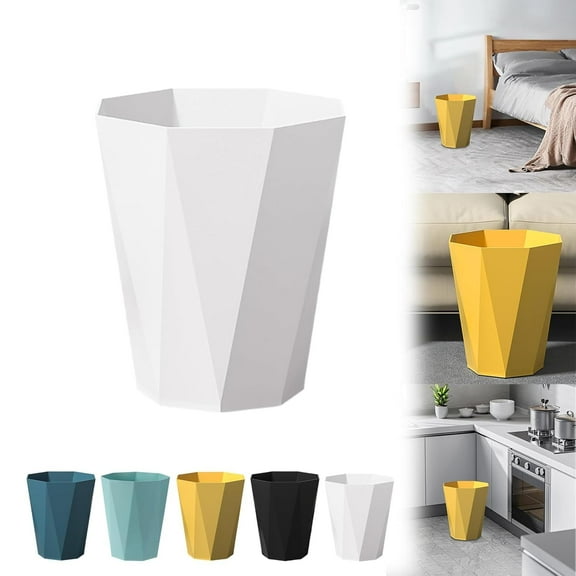 Polygon Small Can Can Wastebasket Garbage Container Rubbish Can Paper Organizer Stylish and Durable Bin for Bathrooms Laundry Room Kitchens Rooms Dorms