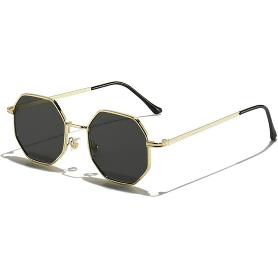 Polygon Sunglasses Men Vintage Octagon Metal Sunglasses Women Goggle Sun Glasses Men Gafas De Sol UV400