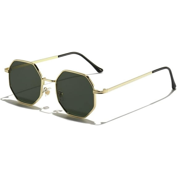 Polygon Sunglasses Men Vintage Octagon Metal Sunglasses Women Goggle Sun Glasses Men Gafas De Sol UV400