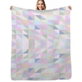 thumbnail image 1 of Polygon pattern Rainbow Soft Blanket Travel Bedding Throws Flannel Bedspread Sofa Bed Cover, 1 of 6
