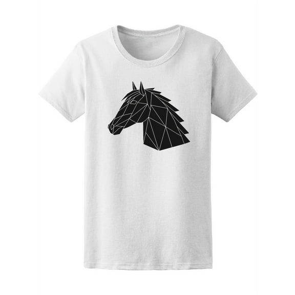 Polygonal Black Horse Head T-Shirt Women -Image by Shutterstock, Female Medium