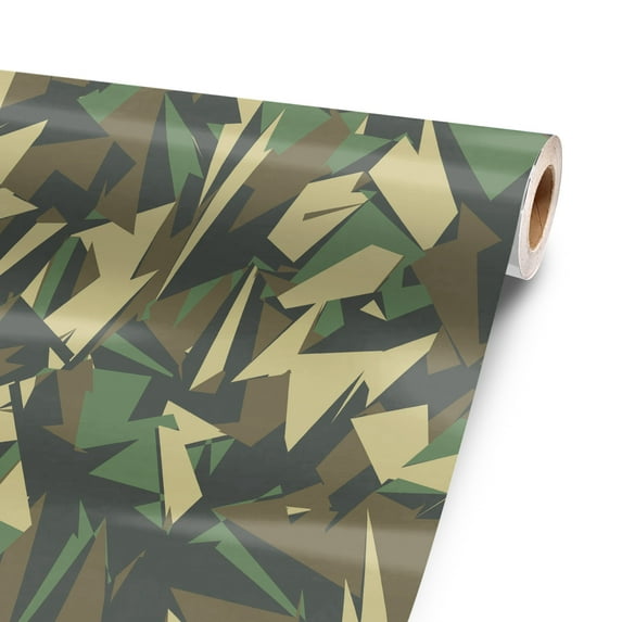 Polygonal Camo 60” x 52” Vinyl Wrap Sheet for large or custom items | 3M wrap DIY to custom skin gear of all types and sizes, including vehicles, boats, appliances, furniture, atv’s,
