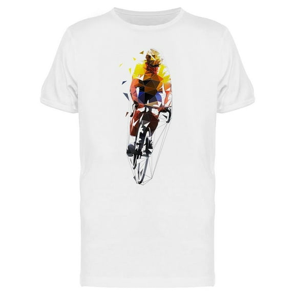Polygonal Cyclist T-Shirt Men -Image by Shutterstock, Male Small