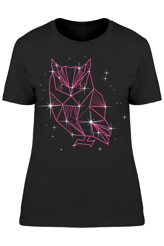 Polygonal Geometric Owl T-Shirt Women -Image by Shutterstock, Female Large