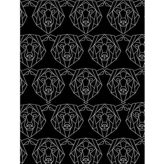 Polygonal Grizzly Bear: Bear Pattern College Ruled Line Notebook (Paperback)
