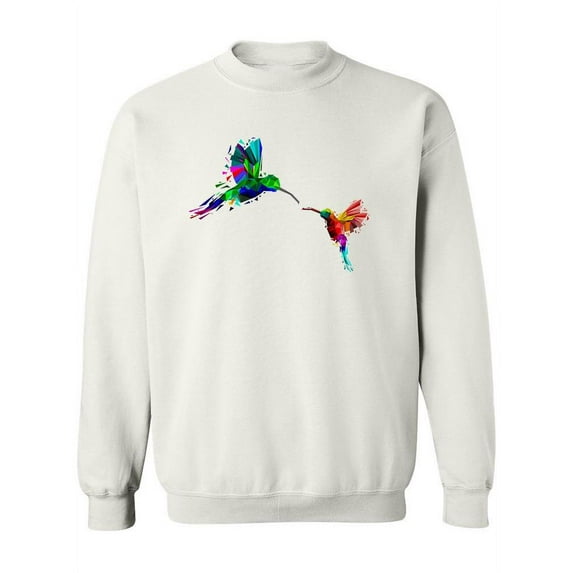 Polygonal Hummingbirds Sweatshirt Women -Image by Shutterstock, Female 5X-Large