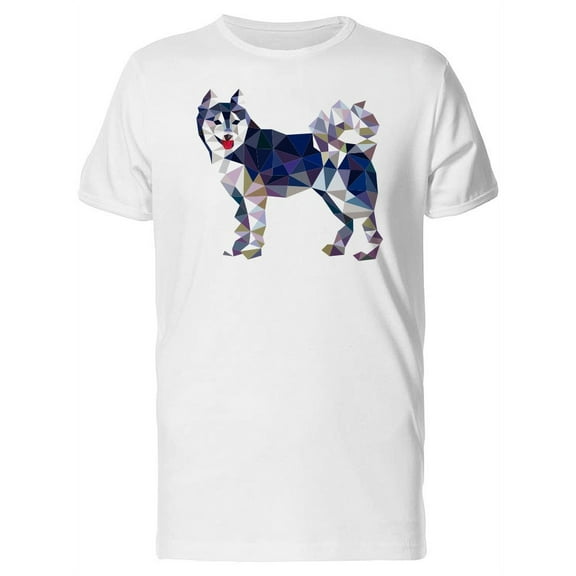 Polygonal Husky Dog T-Shirt Men -Image by Shutterstock, Male Large