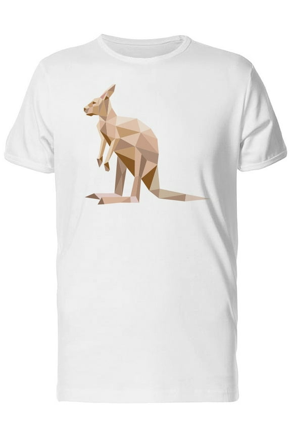 Polygonal Kangaroo Illustration T-Shirt Men -Image by Shutterstock, Male Large
