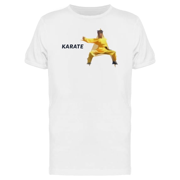 Polygonal Karate Fighter T-Shirt Men -Image by Shutterstock, Male 3X-Large
