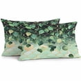 thumbnail image 1 of Polygonal Leaves Outdoor Pillow Covers Pack of 2 Gold Green Watercolor Style Waterproof Throw Pillow Covers Decorative Cushion Cases for Patio Garden Tent Balcony Couch 20x12 inch, 1 of 8