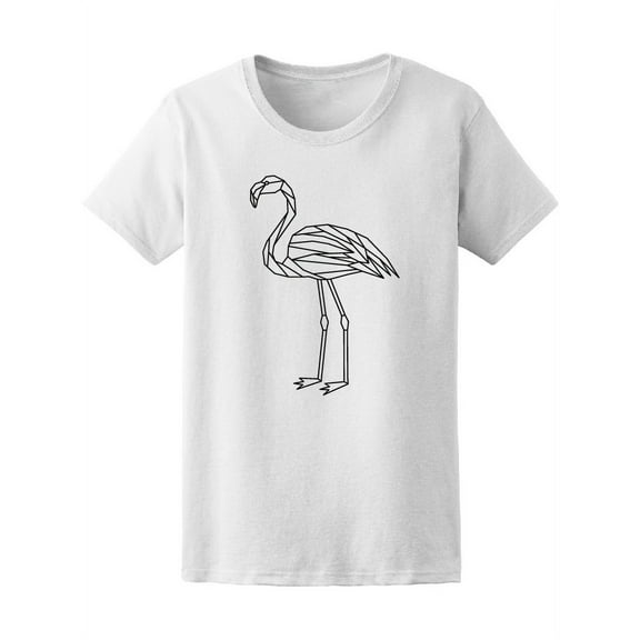 Polygonal  Linear Flamingo T-Shirt Women -Image by Shutterstock, Female x-Large