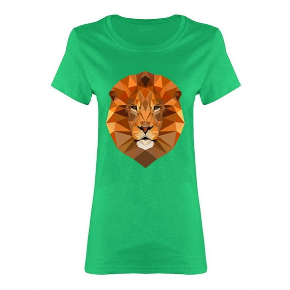 Polygonal Lion Head Design Shaped T-Shirt Women -Image by Shutterstock, Female Small
