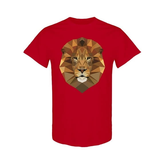 Polygonal Lion Head Graphic T-Shirt Men -Image by Shutterstock, Male 3X-Large