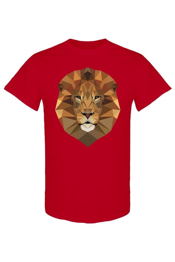 Polygonal Lion Head Graphic T-Shirt Men -Image by Shutterstock, Male Large