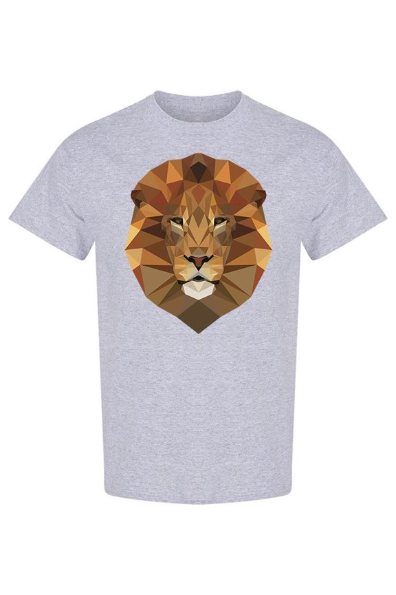 Polygonal Lion Head Graphic T-Shirt Men -Image by Shutterstock, Male Medium