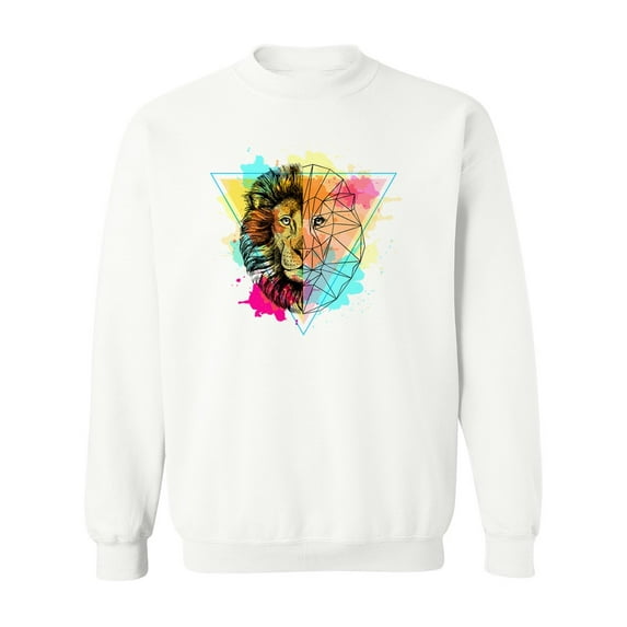 Polygonal Lion Watercolor. Sweatshirt Men -Image by Shutterstock, Male 5X-Large
