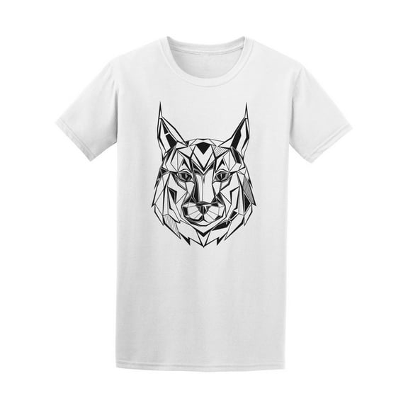 Polygonal Lynx Art T-Shirt Men -Image by Shutterstock, Male Small