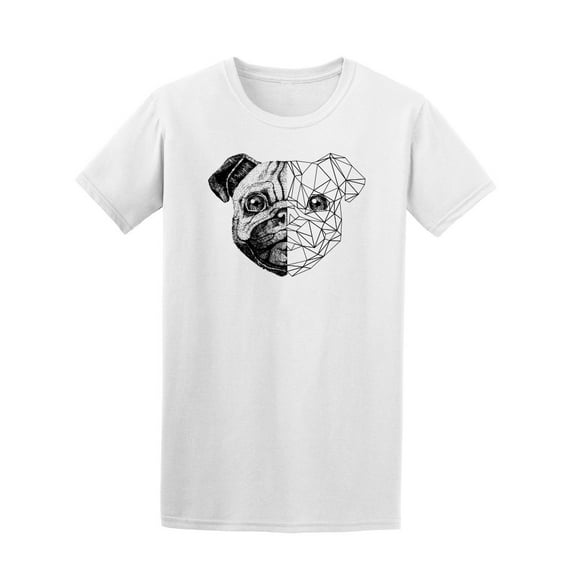 Polygonal Pug Dog T-Shirt Men -Image by Shutterstock, Male Medium