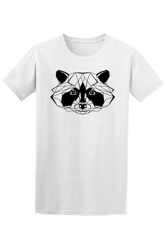Polygonal Raccoon Head T-Shirt Men -Image by Shutterstock, Male x-Large