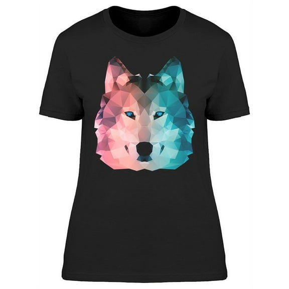 Polygonal Style Wolf Graphic T-Shirt Women -Image by Shutterstock, Female Medium