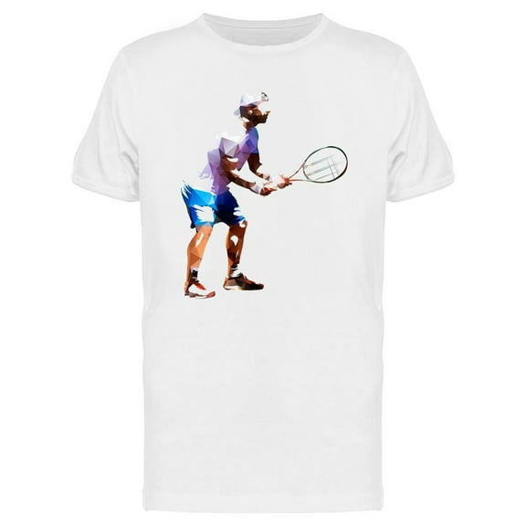 Polygonal Tennis Player T-Shirt Men -Image by Shutterstock, Male Small
