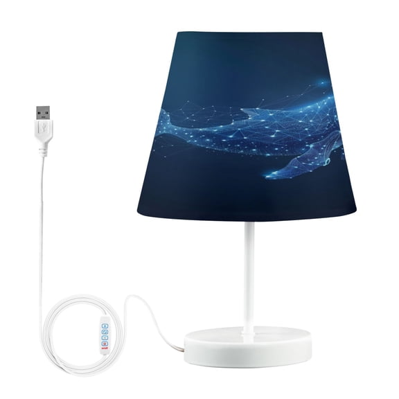 Polygons Blue Whale Desk Lamp LED Table Nightstand Lamps with 3 Color Temperatures for Home Bedroom Living Room Decor 8x12