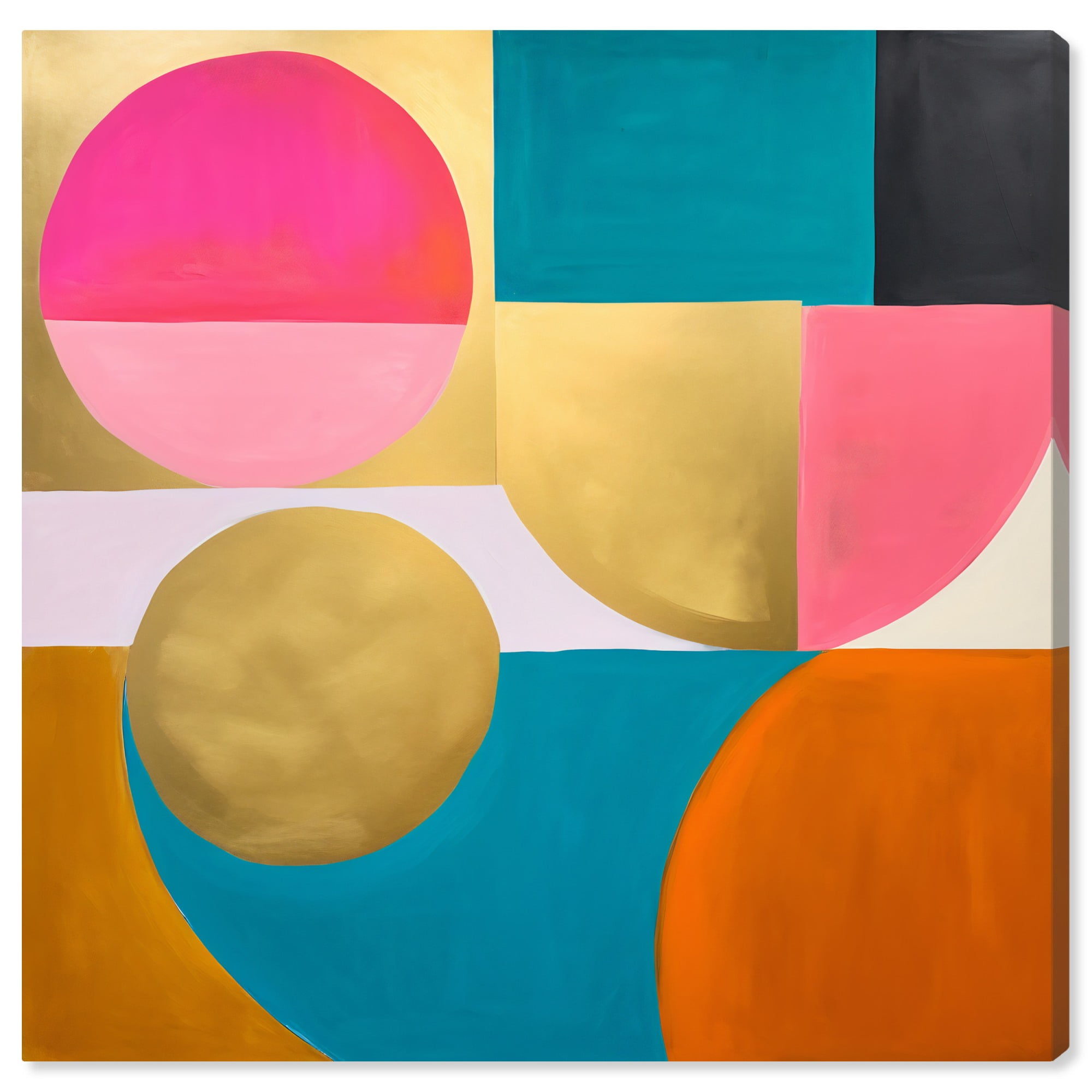 Colorful Geometric Abstract Canvas Wall Art, 16" x 16"