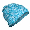 thumbnail image 1 of Polygons Unisex Beanie, Monochrome Triangle Mosaic, Hiking Outdoors, Sky Blue and Pale Blue, by Ambesonne, 1 of 1