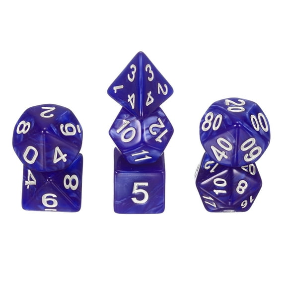 Polyhedral DND Dice Set, 7 Pcs DND Acrylic Dice for RPG Role Playing Table Games Tabletop Gaming Accessories, Pearl Pattern Purple