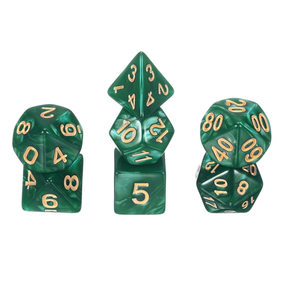 Polyhedral DND Dice Set, 7 Pcs DND Acrylic Dice for RPG Role Playing Table Games Tabletop Gaming Accessories, Pearlescent Green