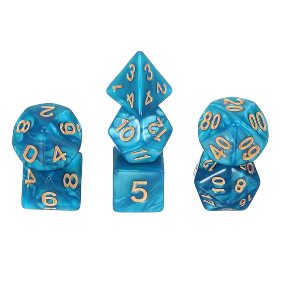 Polyhedral DND Dice Set, 7 Pcs DND Acrylic Dice for RPG Role Playing Table Games Tabletop Gaming Accessories, Pearlescent Navy Blue