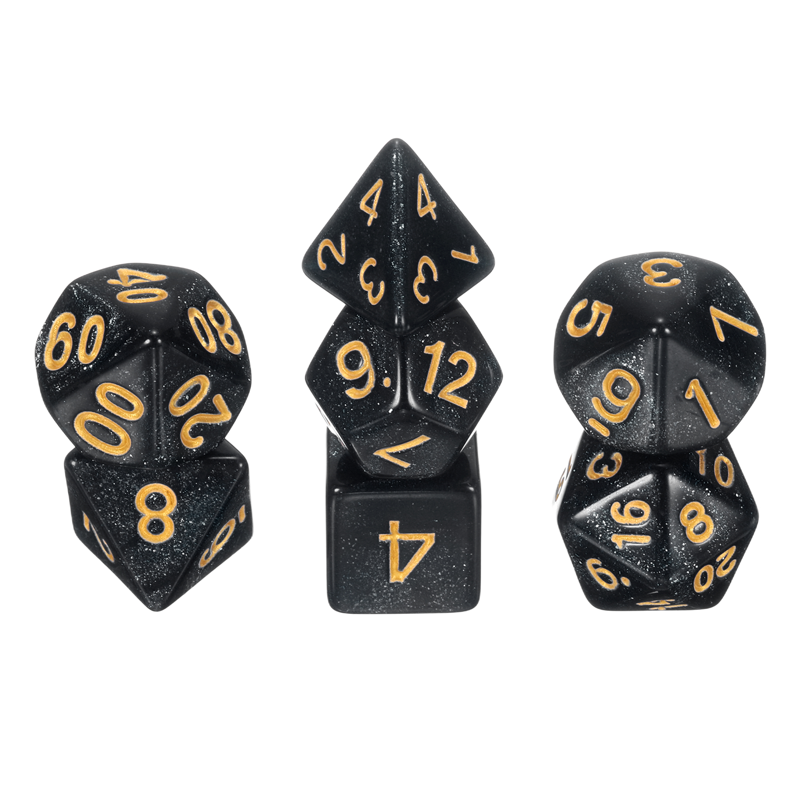 Galaxy Polyhedral Acrylic Dice Set – 7pcs For Dungeons & Dragons, TTRPG, Fantasy Games (Unbranded)