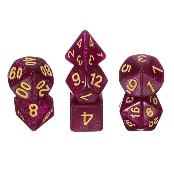 Polyhedral DND Dice Set, 7 Pcs DND Acrylic Dice for RPG Role Playing Table Games Tabletop Gaming Accessories, Sparkling Red