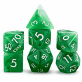 thumbnail image 1 of Polyhedral DND Dice Set Solid Green Resin with White Numbers for Role Playing Games 7-Piece, 1 of 5