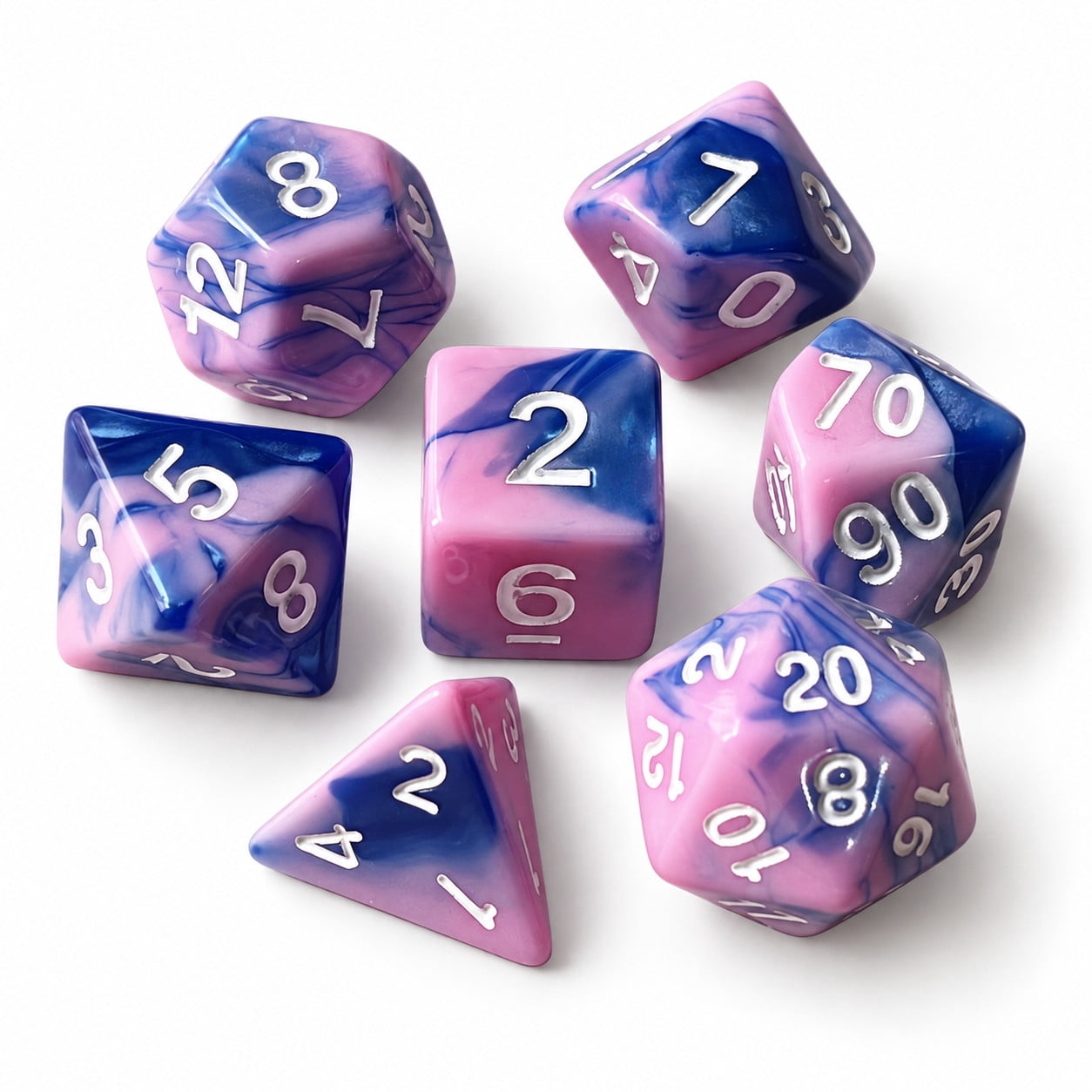 Polyhedral Dice Set 7 Piece, 0.6299 in Acrylic RPG Dice for D&D Board ...