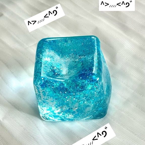 Polyhedron Block Cube Sugar Ball Slow-Rise Stress Ball, Transluscent Cool Shape Gummy Sugar Balls Fidget