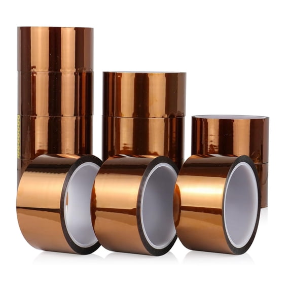 Polyimide Tape, 12 Pack High-Temperature Resistant Tape 2inch x 33m(108ft), No Residue Heat-Resistant Tape for Electric Task, 3D Printing, Soldering, Sublimation, Masking