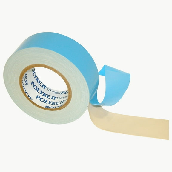 Polyken 108FR Flame Retardant Double-Sided Cloth Carpet Tape: 2 in. (48mm actual) x 75 ft. (Natural)