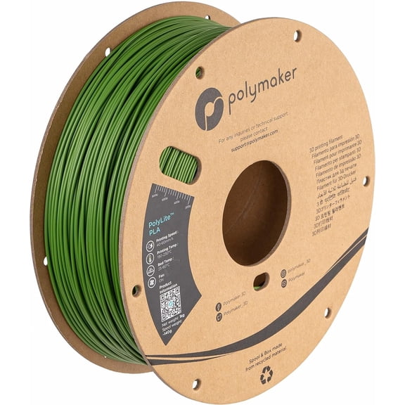 Polymaker PLA Filament, Jungle Green 3D Printing Filament 1.75mm 1kg - PolyLite Printer Dimensional Accuracy +/- 0.03mm, Compatible with Most Printer,