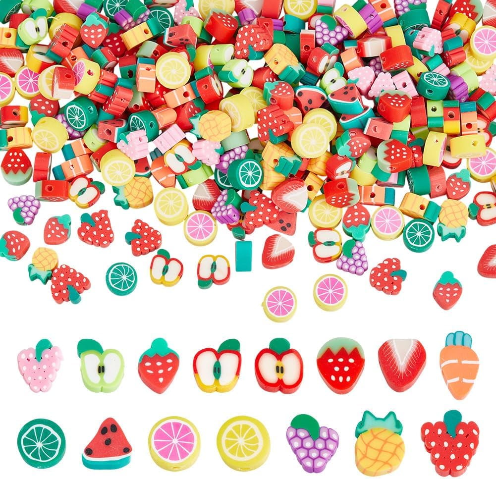Polymer Clay 300 Pcs Fruit Polymer Clay Beads 15 Styles Cute Fun