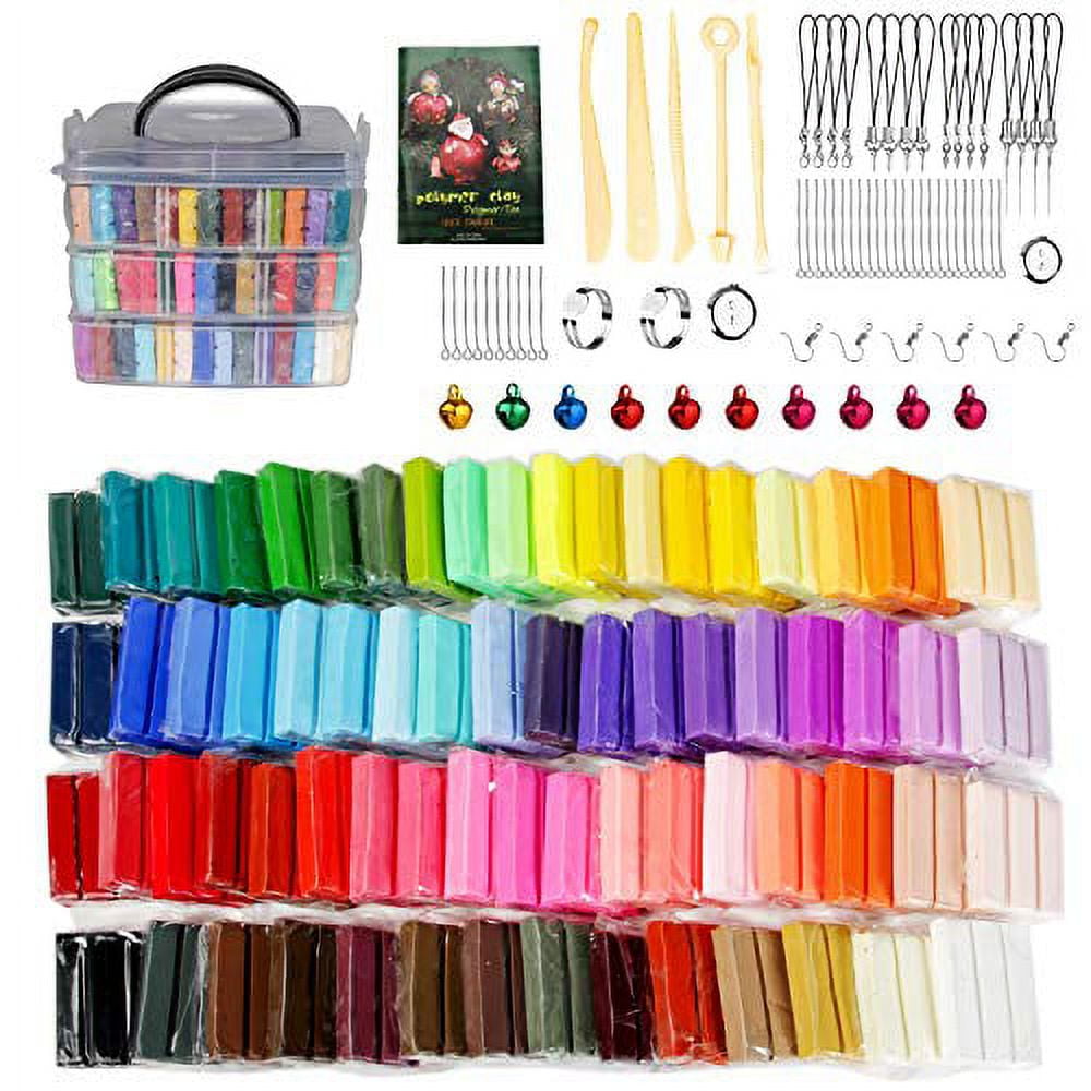 Polymer Clay 70 Colors, DAOFARY Modeling Clay Kit DIY Oven Bake Clay with  Sculpting Tools, Accessories and Portable Storage Box, for