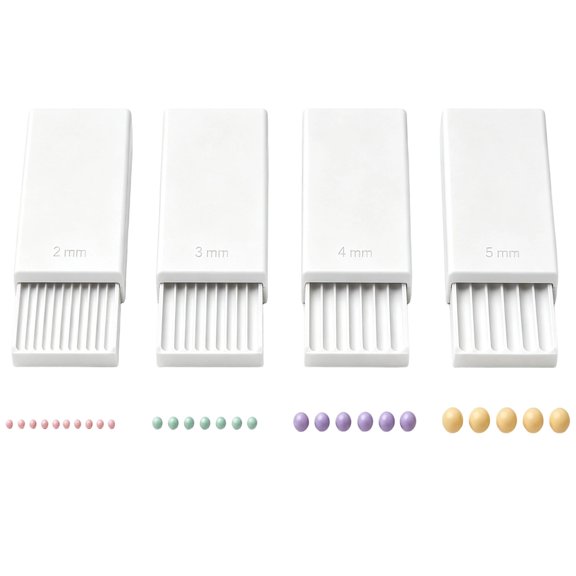 Polymer Clay Ball Sizing Roller Tool Set, Mini Bead Shaping Mold with Multiple Diameter Grooves, Handmade Jewelry Earring Nail Art Flower Crafting Accessory for Home Studio, White, Craft Tool